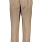 Beige Elastic Waistband Trousers with Logo