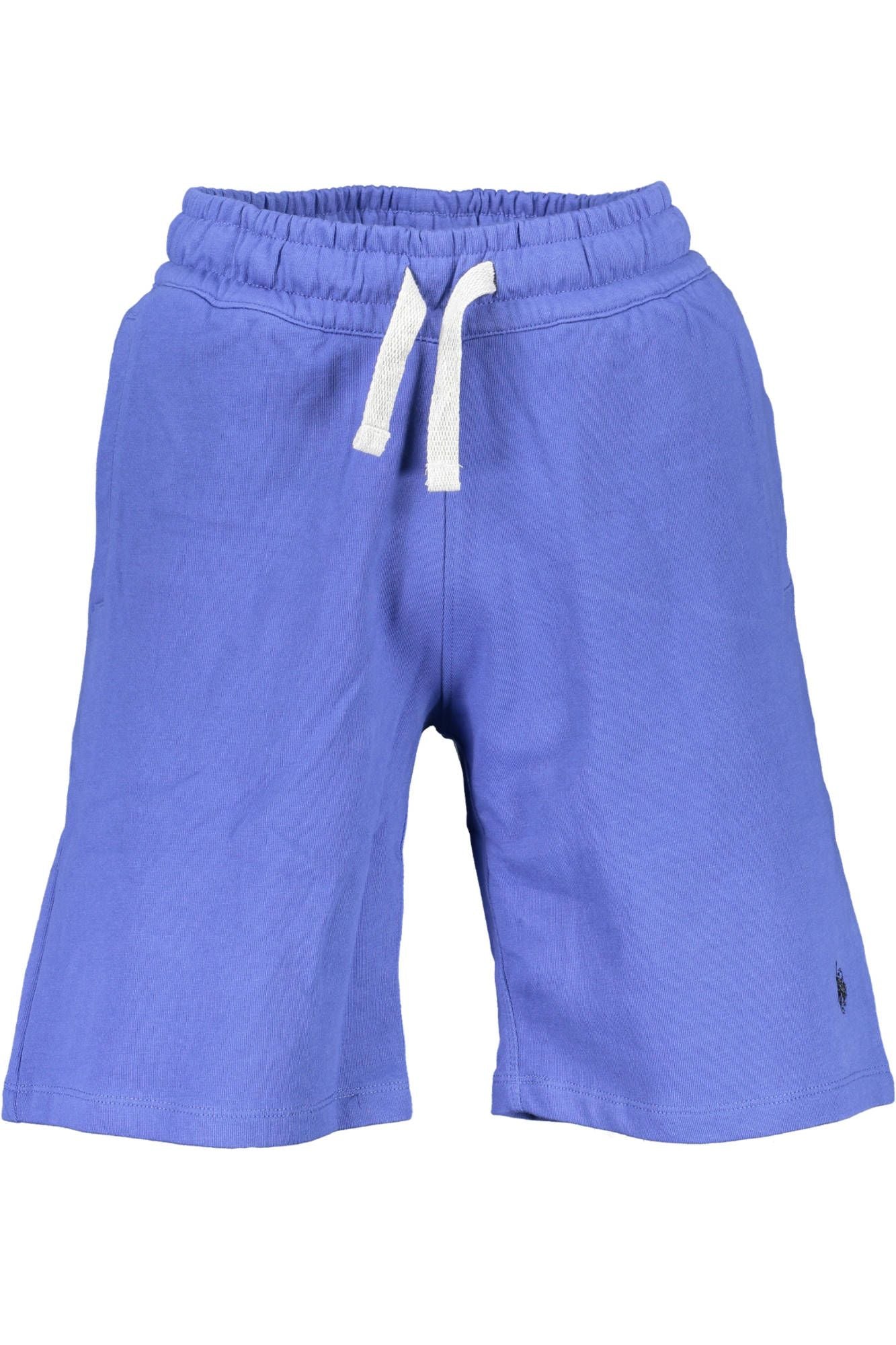 Chic Blue Cotton Shorts with Elastic Waistband