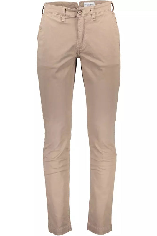 Chic Beige Cotton Stretch Trousers