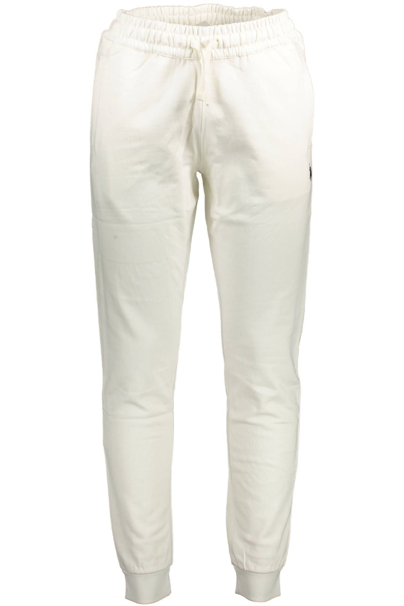 Chic White Cotton Sports Pants with Ankle Cuff