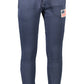 Chic Blue Cotton Sports Trousers with Logo Detail