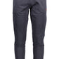 Chic Blue Cotton Sports Pants with Ankle Cuff