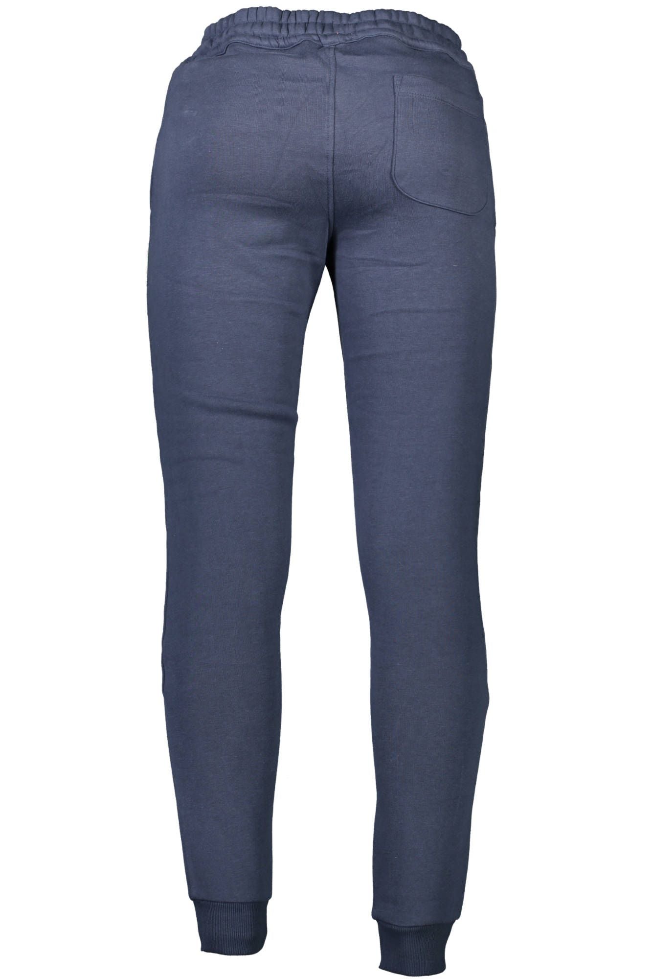 Chic Blue Cotton Sports Trousers with Logo Detail