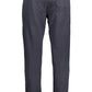 Chic Blue Cotton Sports Pants with Ankle Cuff