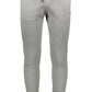 Chic Gray Sports Trousers with Embroidery Detail