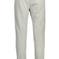 Chic Gray Sports Pants with Elegant Embroidery