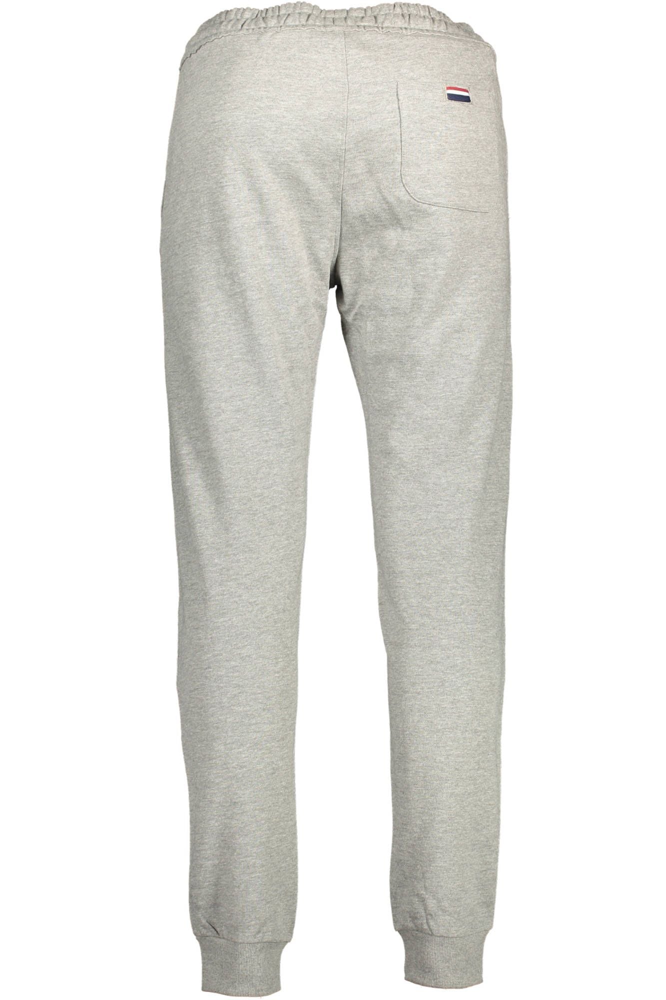 Chic Gray Sports Pants with Elegant Embroidery