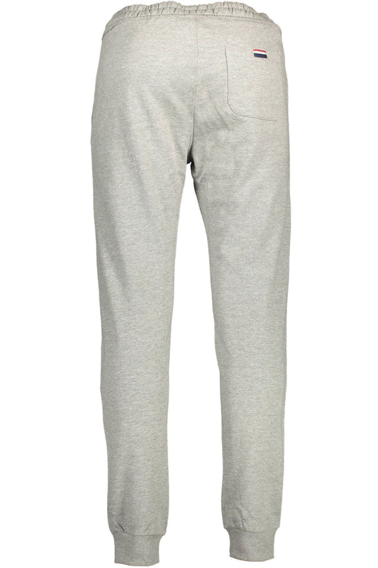 Chic Gray Sports Pants with Elegant Embroidery