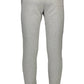 Chic Gray Sports Trousers with Embroidery Detail