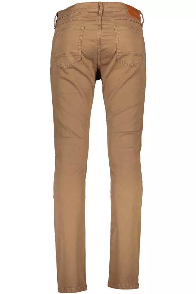 Chic Brown Cotton Blend Trousers