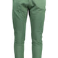 Elegant Green Sports Pants with Ankle Cuff