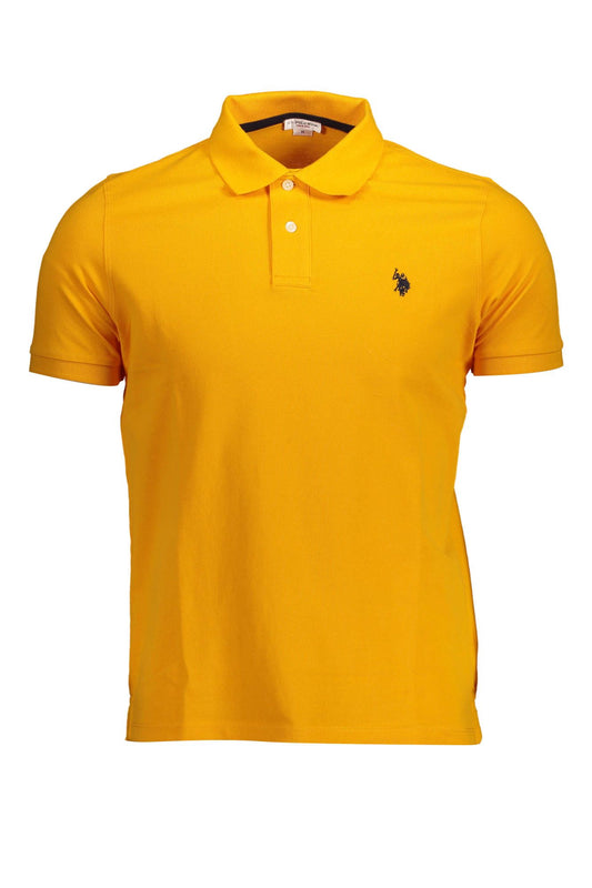Chic Orange Embroidered Polo Shirt