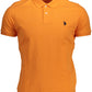 Orange Embroidered Cotton Polo Shirt