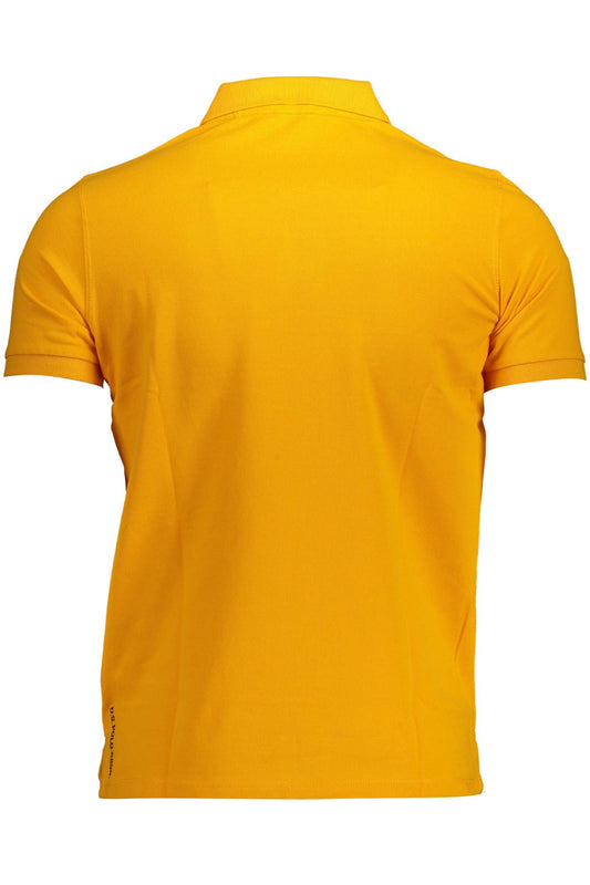 Chic Orange Embroidered Polo Shirt