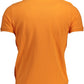 Orange Embroidered Cotton Polo Shirt