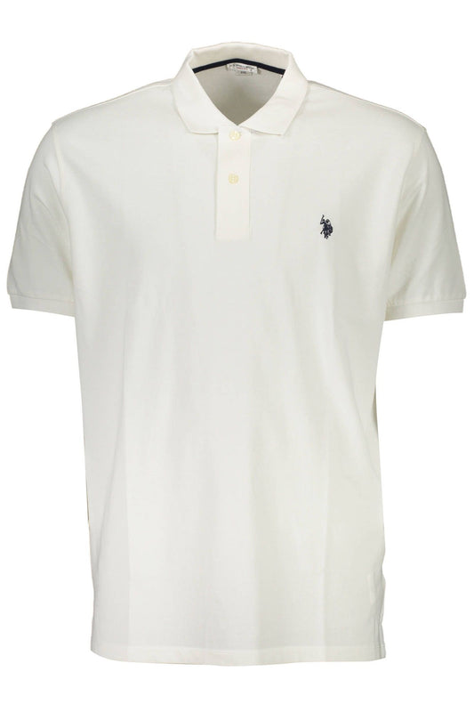 Chic White Embroidered Polo for Men