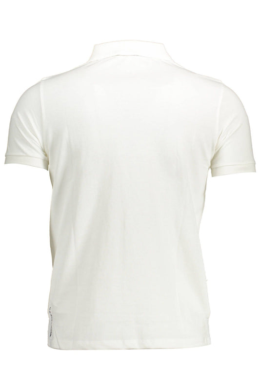 Elegant White Embroidered Polo Shirt