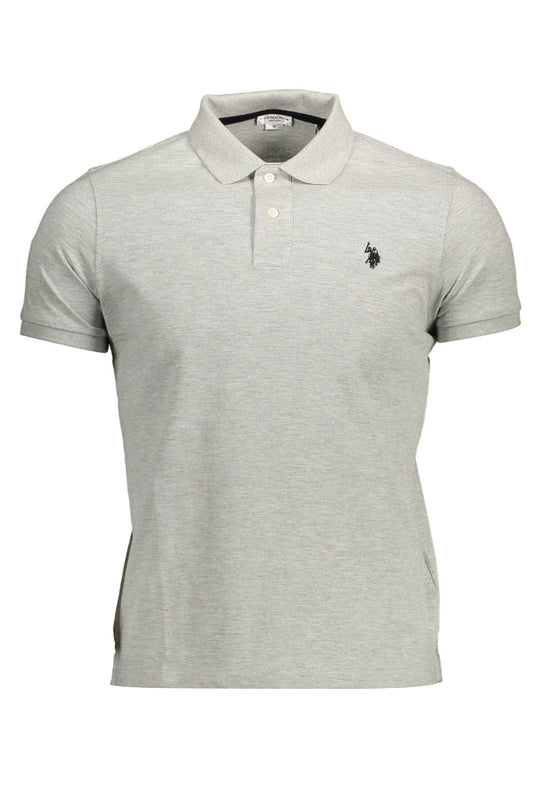 Chic Gray Short-Sleeved Polo Shirt