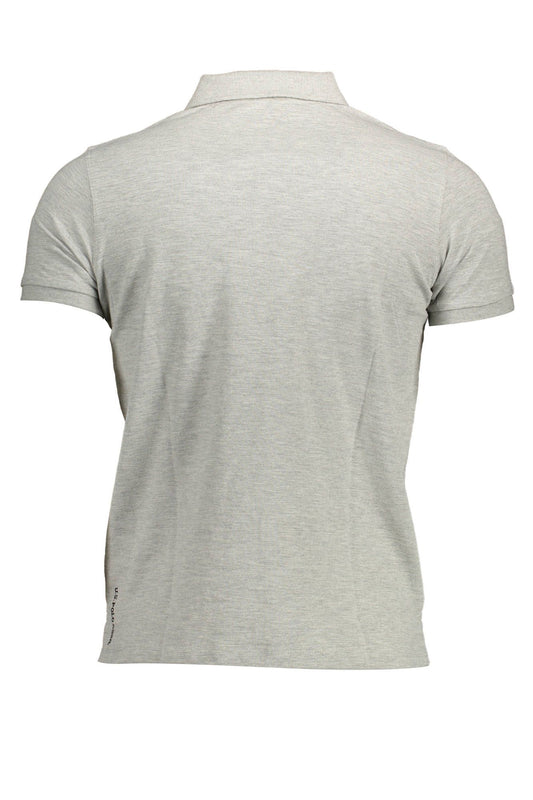 Chic Gray Short-Sleeved Polo Shirt
