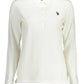 Elegant Long-Sleeved White Polo Shirt