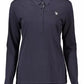 Elegant Long-Sleeved Blue Polo for Women