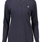 Chic Blue Long-Sleeved Polo Shirt