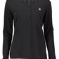 Chic Black Long-Sleeve Polo with Embroidery
