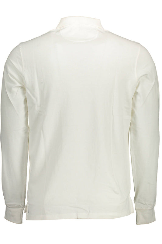 Elegant Long-Sleeved White Polo Shirt