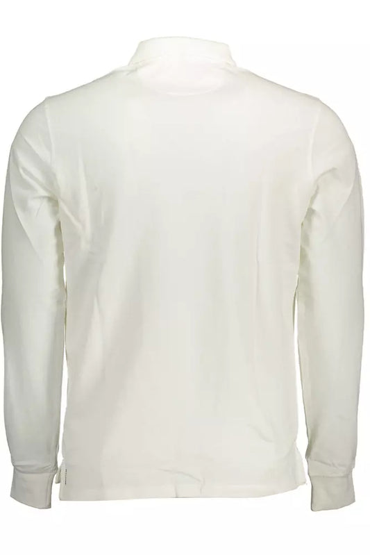 Chic Long-Sleeve White Polo for Men