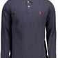 Chic Blue Cotton Long-Sleeved Polo