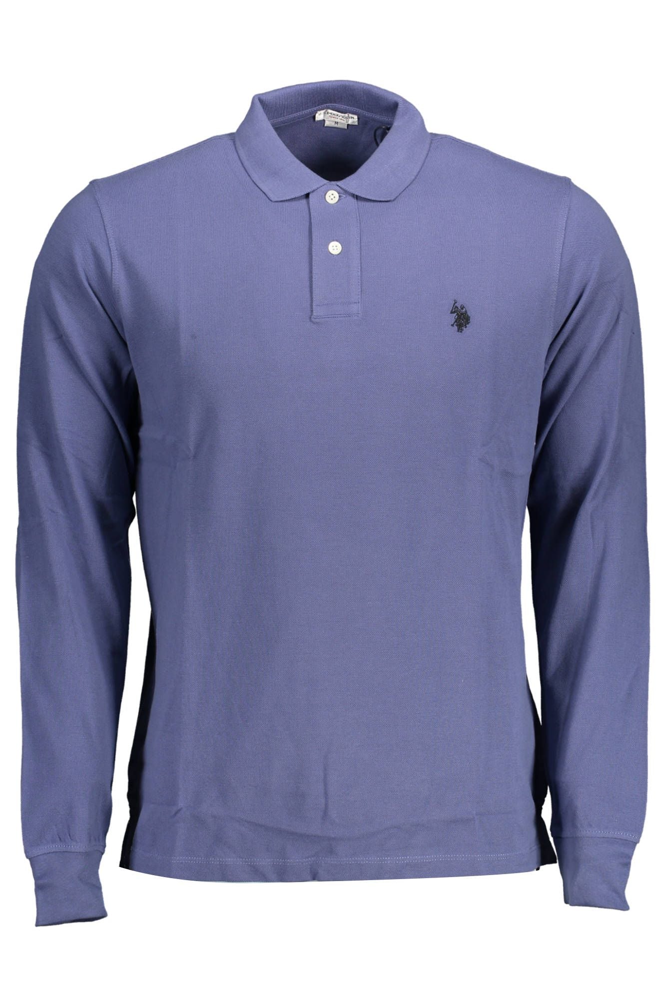 Classic Long-Sleeved Blue Polo Shirt