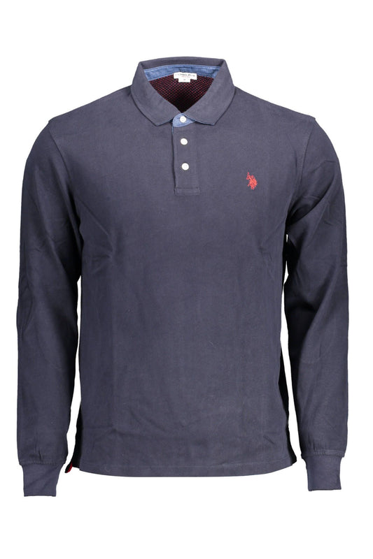 Elegant Long-Sleeve Polo with Contrasting Elbow Patches