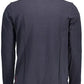 Chic Blue Cotton Long-Sleeved Polo