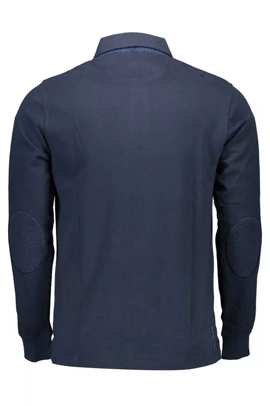 Elegant Long-Sleeved Polo with Elbow Patches
