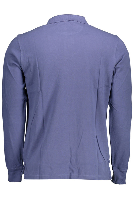 Classic Long-Sleeved Blue Polo Shirt