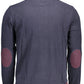 Elegant Long-Sleeve Polo with Contrasting Elbow Patches