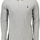 Elegant Long-Sleeved Polo Shirt in Gray