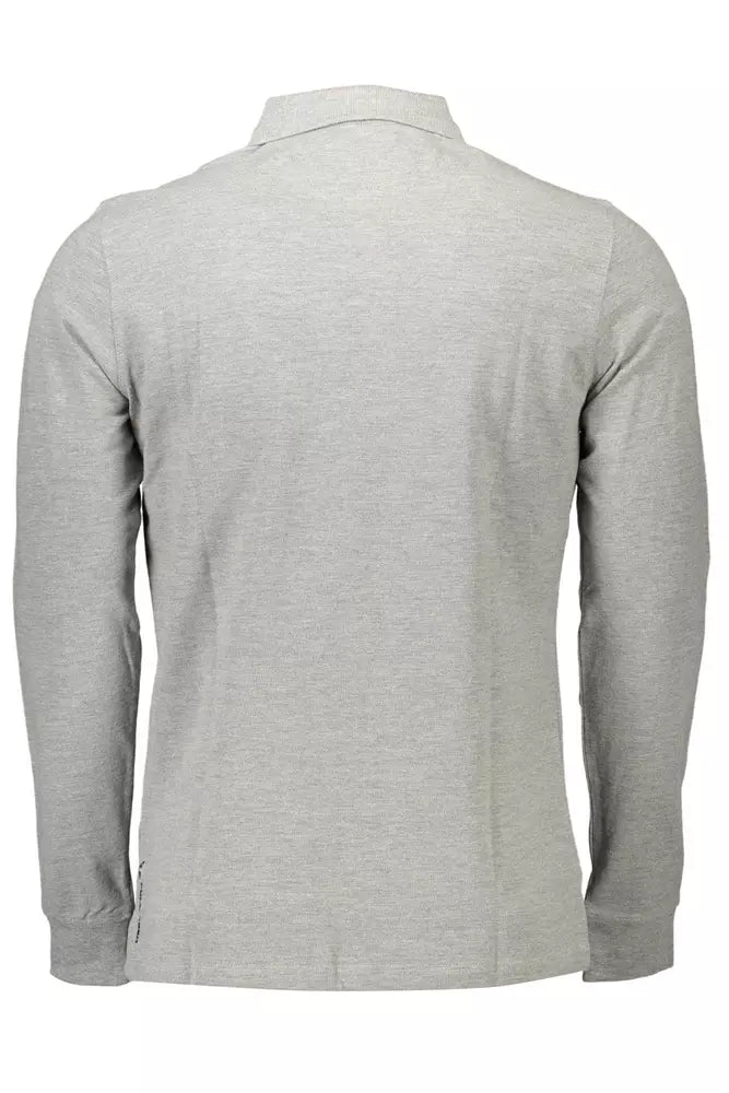 Elegant Long-Sleeved Polo Shirt in Gray