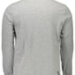 Elegant Long-Sleeved Gray Polo with Contrasting Details