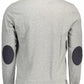 Chic Gray Long-Sleeve Polo with Elbow Patches