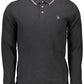 Elegant Contrast Detail Long Sleeve Polo