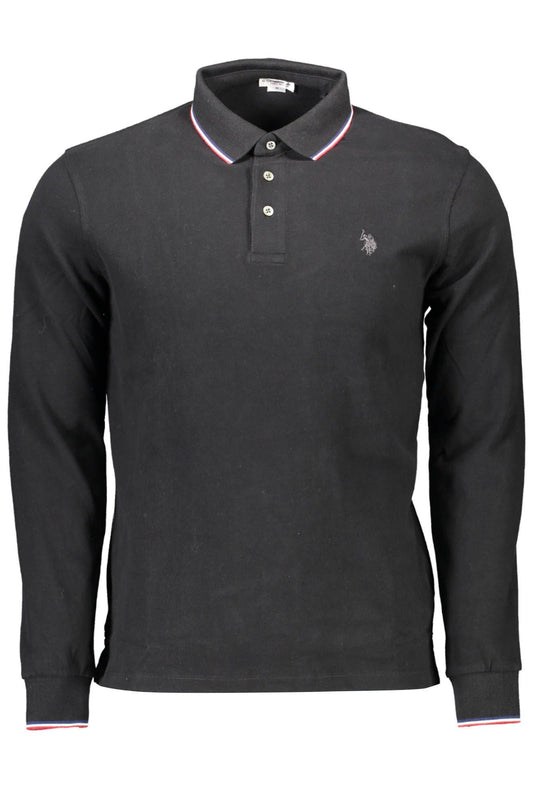 Elegant Contrast Detail Long Sleeve Polo