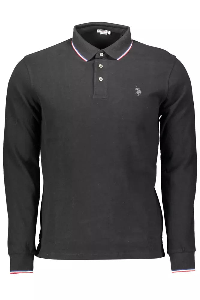 Chic Contrasting Embroidered Cotton Polo