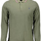 Elegant Long-Sleeved Green Polo Shirt