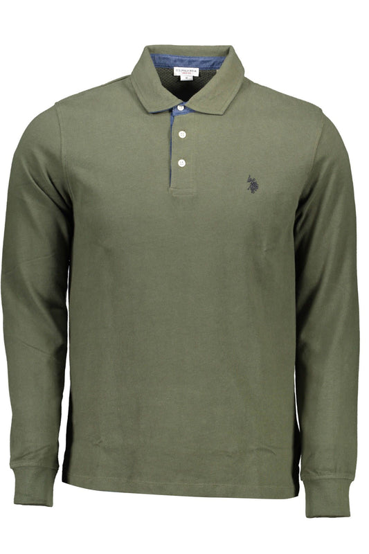 Classic Elbow Patch Polo Shirt in Green