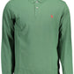 Elegant Long-Sleeve Green Polo Shirt