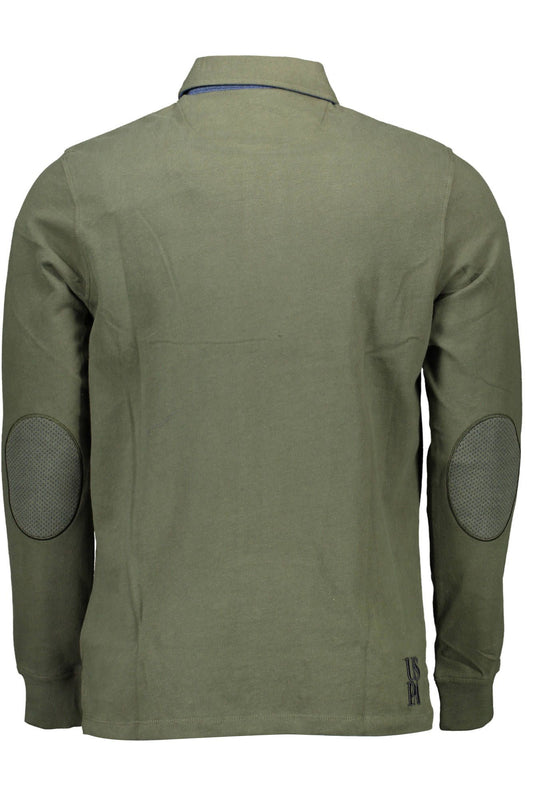 Classic Elbow Patch Polo Shirt in Green