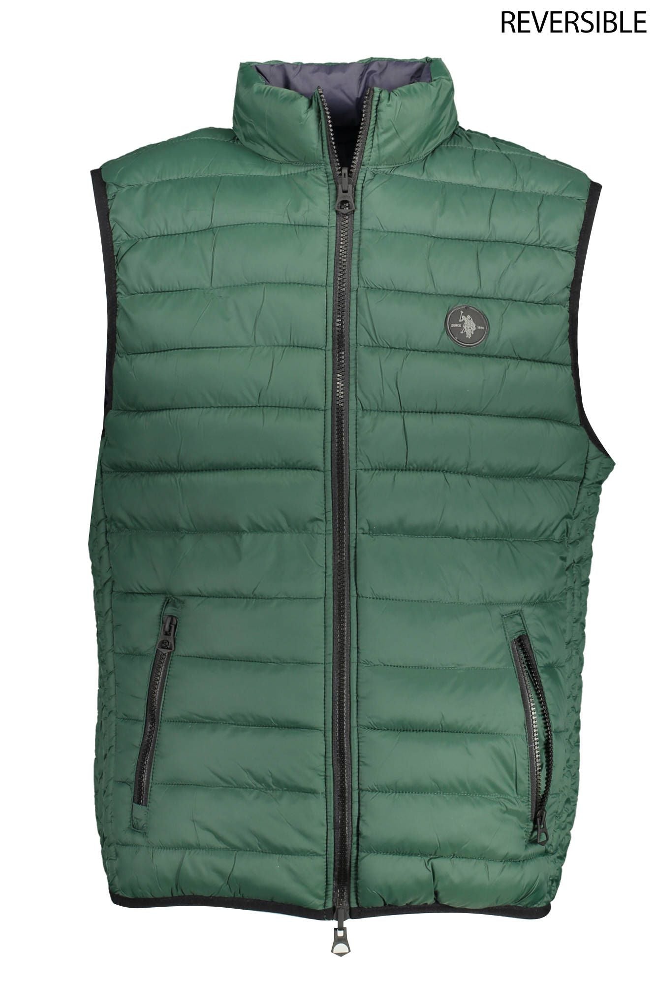 Reversible Sleeveless Puffer Jacket - Green & Blue