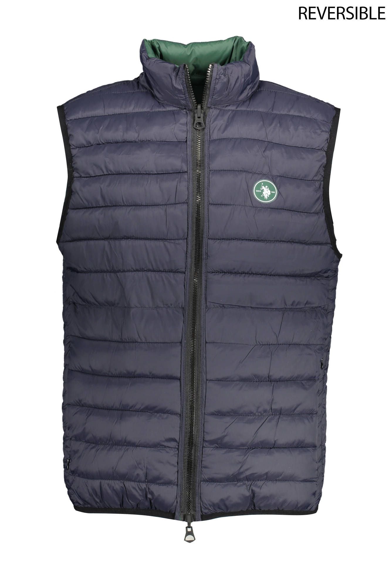 Reversible Sleeveless Puffer Jacket - Green & Blue