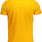 Vibrant Orange Crew Neck Embroidered Tee